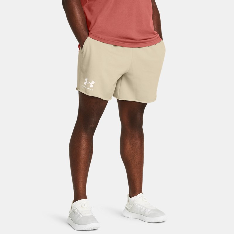 Herenshorts Under Armour Rival Terry 15 cm Khaki Base / Onyx Wit S